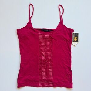 Y2K Vintage Rocawear Pink Deadstock Bedazzled Rhinestone Tank Top